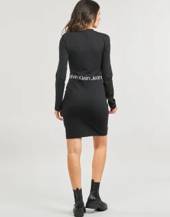 Calvin Klein Jeans - LOGO ELASTIC MILANO LS DRESS