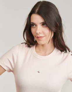 Calvin Klein Jeans - WOVEN LABEL RIB FITTED TEE