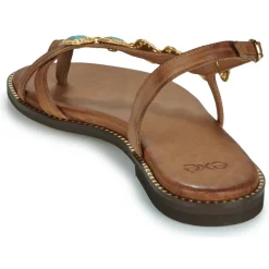 Exé Shoes - 530-MILOS-LEATHER-BROWN-TURQUOISE