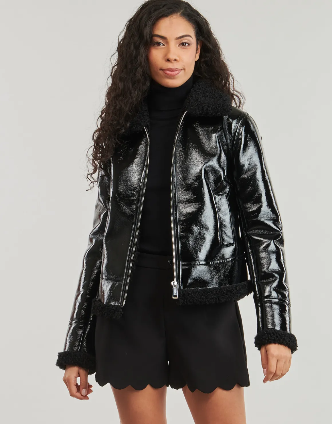 Guess - LS ANDREA FAUX SHEARLING JKT