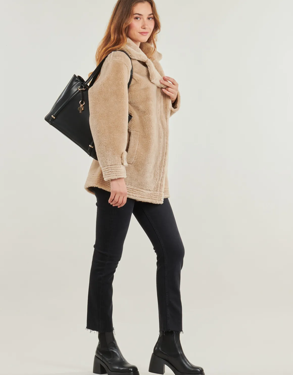 Guess - LS ELISABETTA SHEARLING COAT