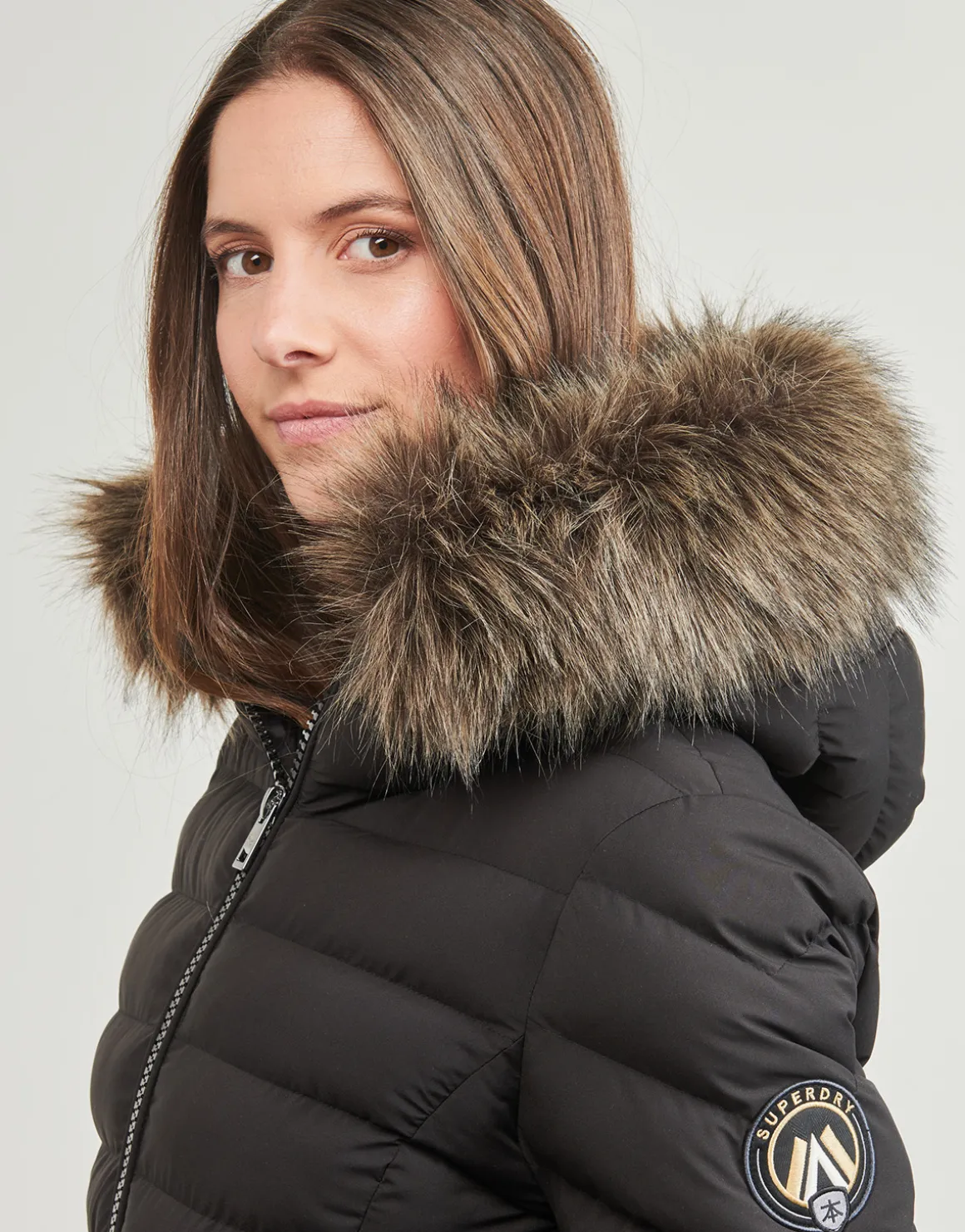 Superdry - FUJI HOODED MID FAUSSE FOURRURE