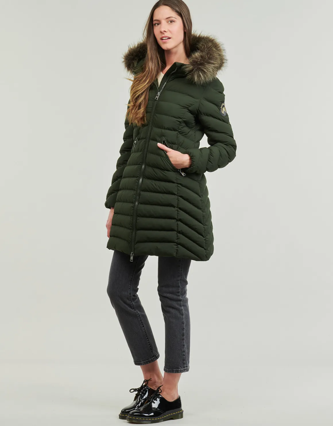 Superdry - FUJI HOODED MID FAUSSE FOURRURE