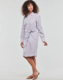 Tommy Hilfiger - ORG CO GBL STP KNEE SHIRT DRESS