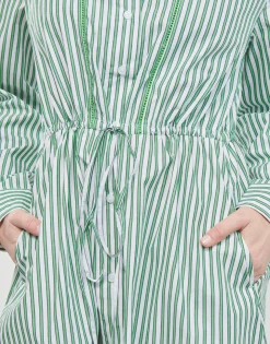 Tommy Hilfiger - ORG CO STRIPE MIDI SHIRT-DRESS